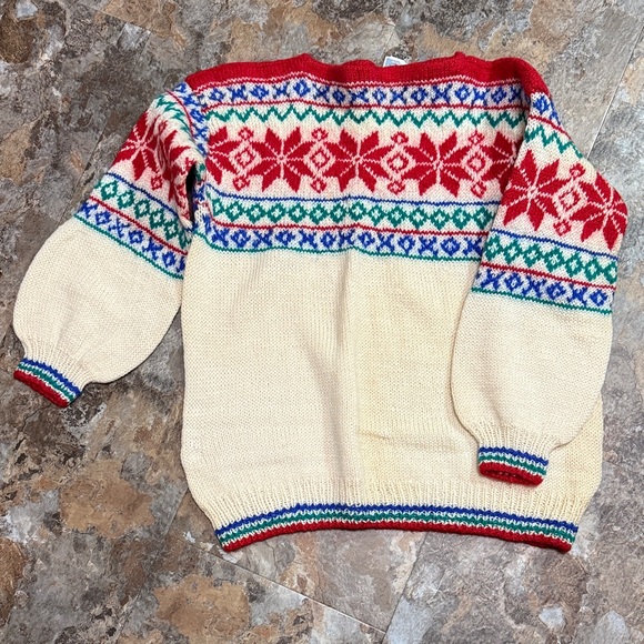 Sweaters - Vintage hand knit Nordic style sweater size 40 chest